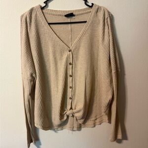 Urban Outfitters Cream Long Sleeve Top